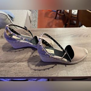 Valentino size 10 (41) light pink espadrilles wedge with double wrap ankle